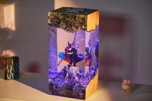 Custom super hero lamp, Resin Night Light, spider-man decor, gift for gamer, Personalized Gift